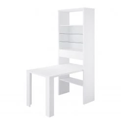 Loftscape Table haute Alhambra - Blanc verni / Verre