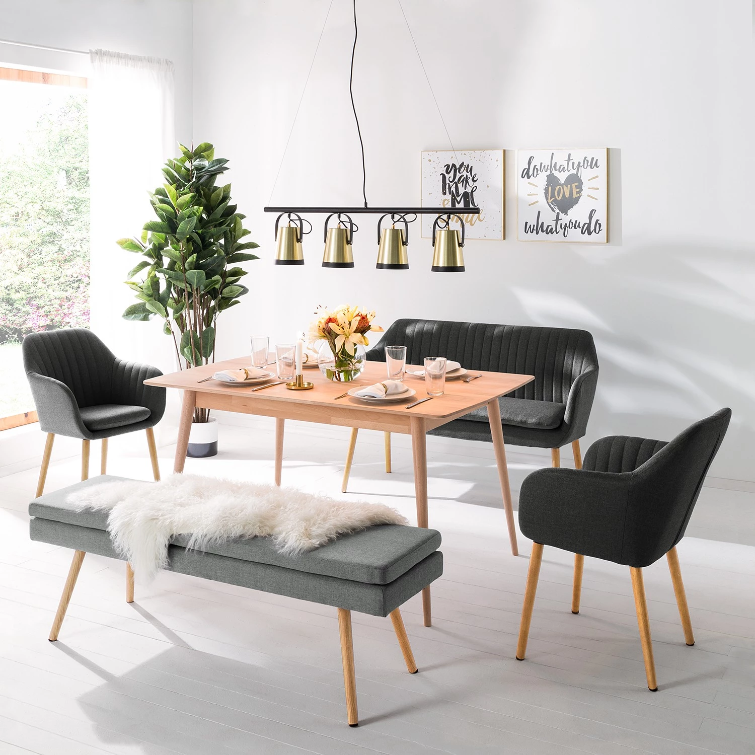 Mørteens Chaises à accoudoirs Tilanda - Tissu / Chêne massif - Tissu Cors: Gris foncé - Lot de 2 2 Mørteens Chaises à accoudoirs Tilanda - Tissu / Chêne massif - Tissu Cors: Gris foncé - Lot de 2 – Image 2