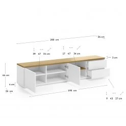 Loftscape Meuble TV Agueda - Imitation marbre blanc / Noir -ÉcoMaison Soldes 1000282700 210729 06154900083 SKETCH DETAILS P000000001000282700 sketch