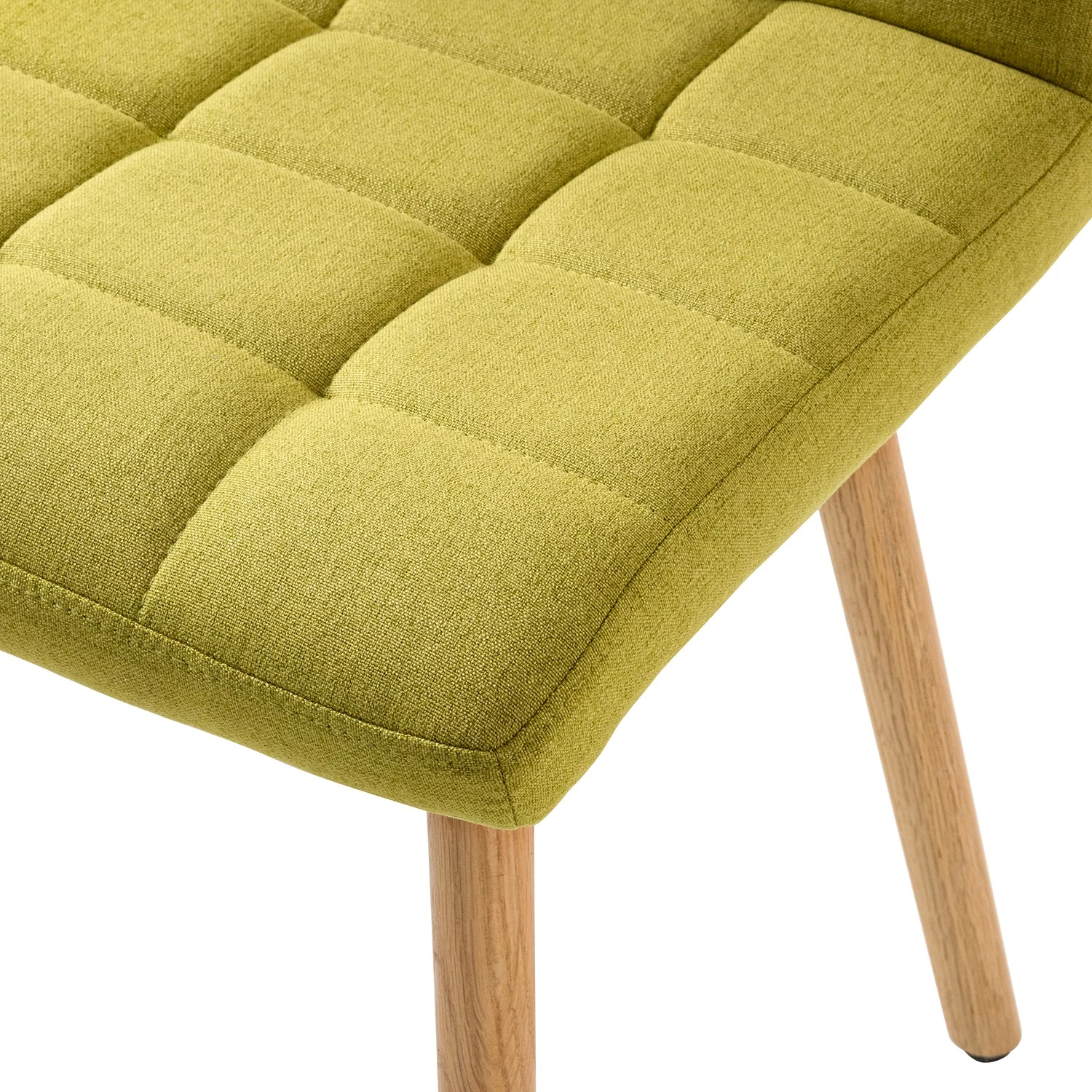 Mørteens Chaise capitonnée Doskie II - Lin / Chêne massif - Citron vert - Lot de 4 6 Mørteens Chaise capitonnée Doskie II - Lin / Chêne massif - Citron vert - Lot de 4 – Image 6