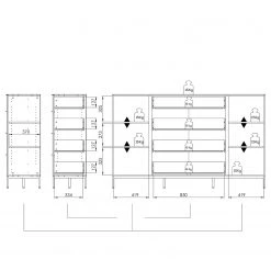 Maja Möbel Buffet Trend - Verre - Blanc brillant / Chrome -ÉcoMaison Soldes 1000284207 210804 14342400015 SKETCH DETAILS P000000001000284207 sketch