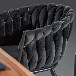 Jack & Alice Chaise à accoudoirs Feltham - Noir -ÉcoMaison Soldes 1000284292 220318 031 DETAILS P000000001000284292