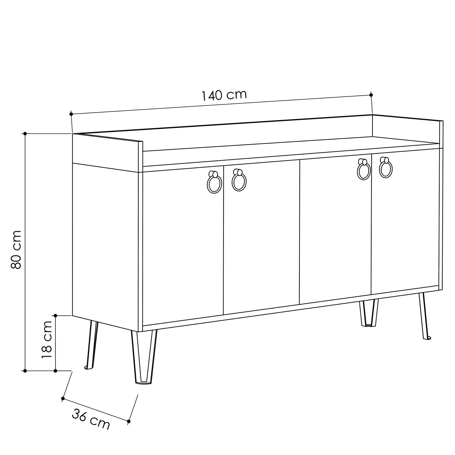 Loftscape Buffet Dalma - Blanc / Crème 4 Loftscape Buffet Dalma - Blanc / Crème – Image 4