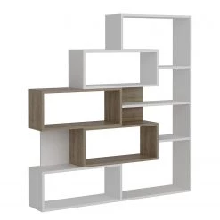 Loftscape Étagère Mertyn - Blanc / Imitation noyer clair -ÉcoMaison Soldes 1000284396 210809 06093100186 DETAILS P000000001000284396