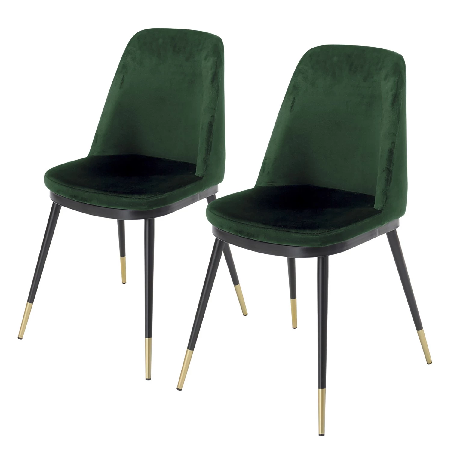 Jack & Alice Chaises Siama (lot de 2) - Vert foncé 1 Jack & Alice Chaises Siama (lot de 2) - Vert foncé