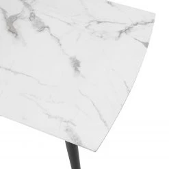 Jack & Alice Table Sigma - Verre de sécurité / Fer - Imitation marbre blanc / Noir -ÉcoMaison Soldes 1000285342 220719 040 DETAILS P000000001000285342