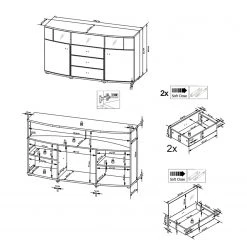 Loftscape Buffet Intento II - Blanc brillant / anthracite -ÉcoMaison Soldes 1000288166 210827 12095400018 SKETCH DETAILS P000000001000288166 sketch