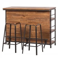 Ars manufacti Ensemble Cleos (3 éléments) - Acacia massif / Métal - Acacia / Anthracite -ÉcoMaison Soldes 1000290453 211005 08052300078 DETAILS P000000001000290453