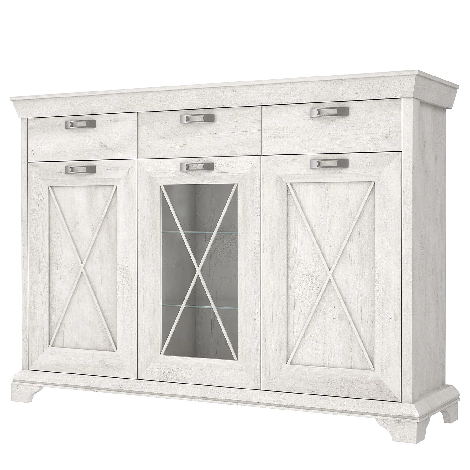 Ridgevalley Buffet haut Kimbark - Imitation pin blanc 1 Ridgevalley Buffet haut Kimbark - Imitation pin blanc