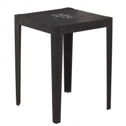 Ars manufacti Table de bar Keyport - Manguier massif / Fer - Manguier noir / Noir