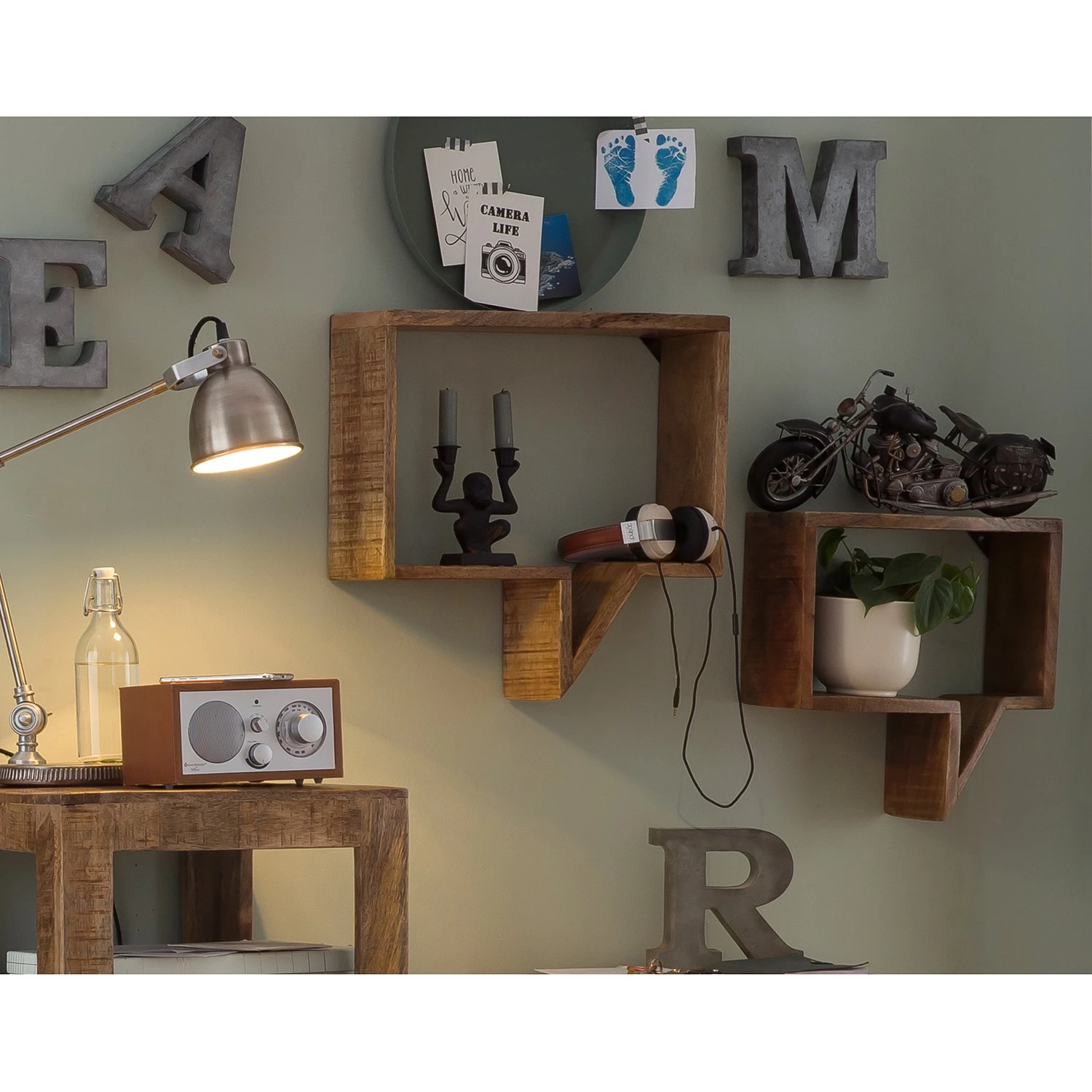 Norrwood Étagères murales Darvel (2 éléments) - Manguier massif 2 Norrwood Étagères murales Darvel (2 éléments) - Manguier massif – Image 2