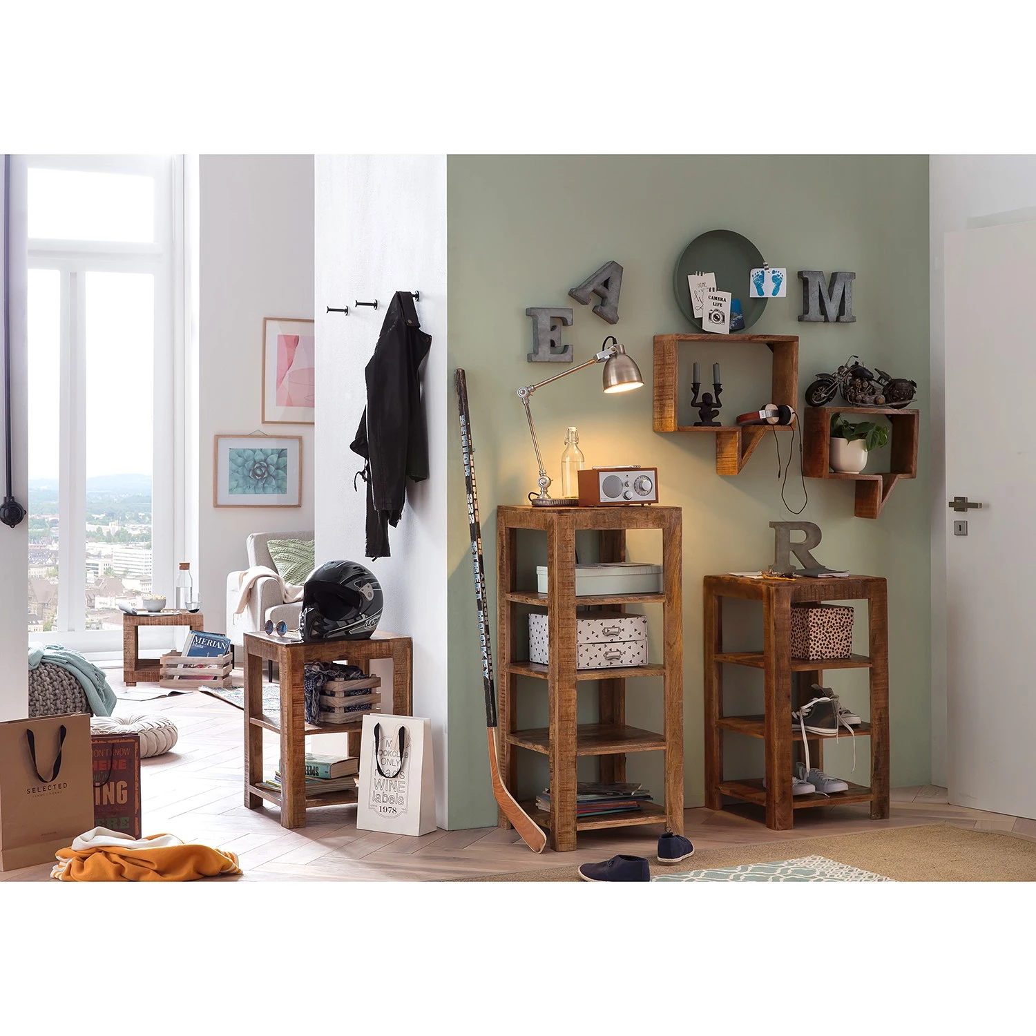 Norrwood Étagères murales Darvel (2 éléments) - Manguier massif 3 Norrwood Étagères murales Darvel (2 éléments) - Manguier massif – Image 3