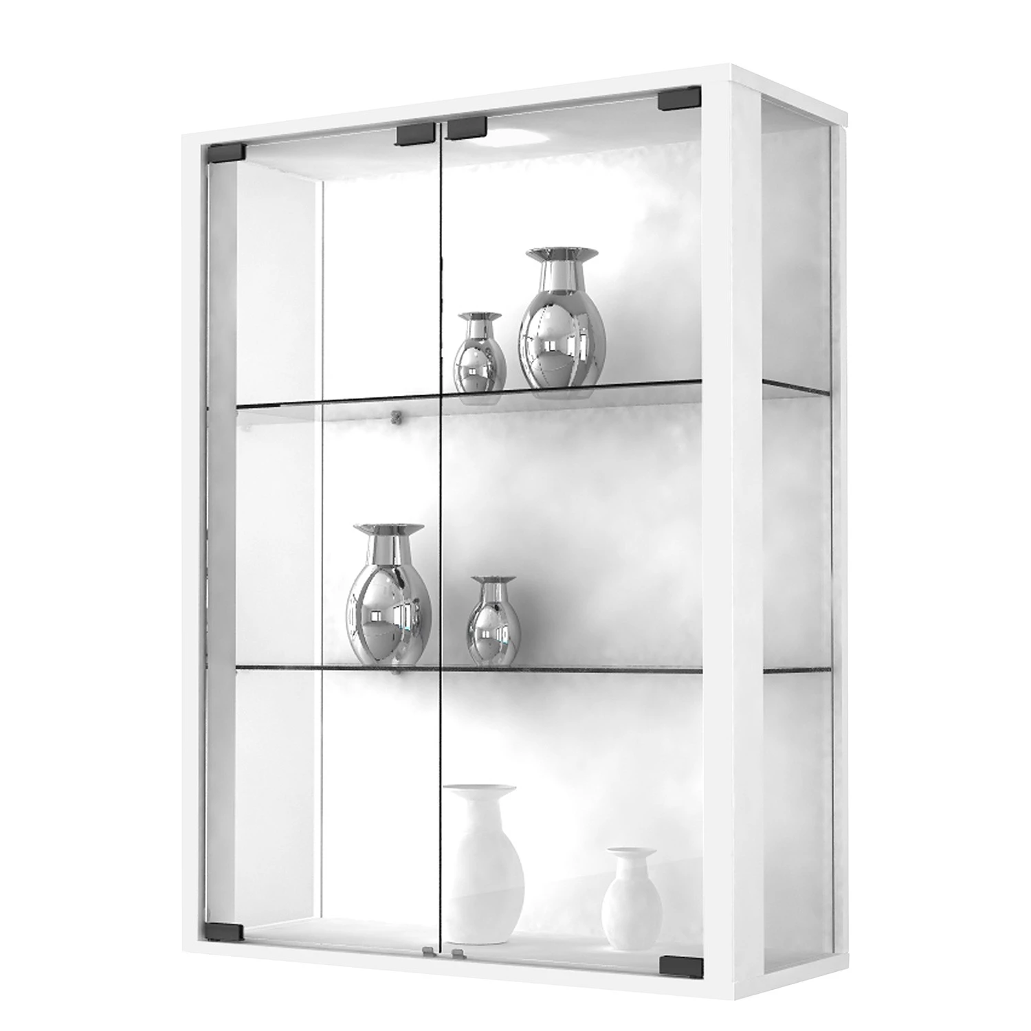 VCM Vitrine murale Udina - Blanc - Sans éclairage 1 VCM Vitrine murale Udina - Blanc - Sans éclairage