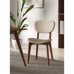 Norrwood Chaises capitonnées Nadir (lot de 2) - Crème - Imitation noyer -ÉcoMaison Soldes 1000299039 211019 11164000266 MOOD DETAILS P000000001000299039 mood