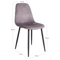 Red Living Chaises Renty II (lot de 2) - Gris - Noir -ÉcoMaison Soldes 1000299404 211012 134455000578 SKETCH DETAILS P000000001000299404 sketch