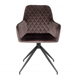 Red Living Chaise à accoudoirs Colachel II - Velours / Acier - Marron / Noir -ÉcoMaison Soldes 1000299405 211012 134455000114 DETAILS P000000001000299405