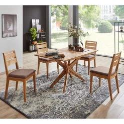 Naturoo Salle à manger Elkton (5 éléments) - Marron