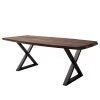 Red Living Table Hamton - Acacia brun - Largeur : 220 cm - Anthracite - Forme en X