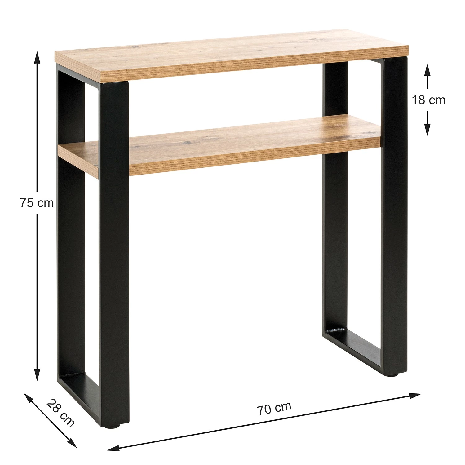 Red Living Console Salcha - Métal - Imitation chêne / Noir 6 Red Living Console Salcha - Métal - Imitation chêne / Noir – Image 6