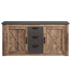 Trendteam Buffet Georgia - Gris foncé / Imitation chêne rustique -ÉcoMaison Soldes 1000300860 211015 12545200158 DETAILS P000000001000300860