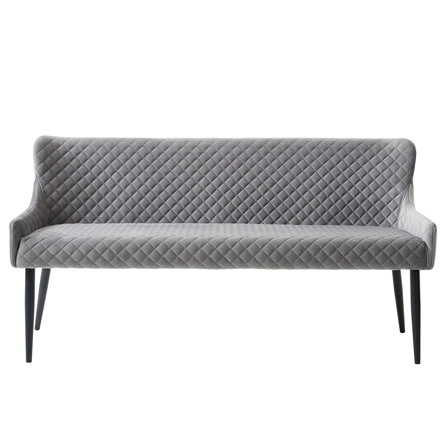 Red Living Banquette Elbi II - Velours / Fer - Gris clair / Noir 2 Red Living Banquette Elbi II - Velours / Fer - Gris clair / Noir – Image 2
