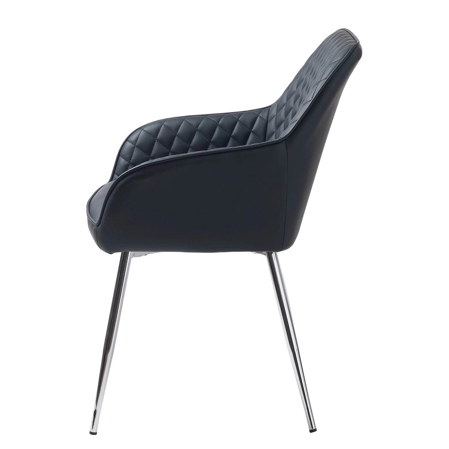 Red Living Chaises à accoudoirs Dela III (lot de 2) - Imitation cuir / Fer - Noir / Chrome 4 Red Living Chaises à accoudoirs Dela III (lot de 2) - Imitation cuir / Fer - Noir / Chrome – Image 4