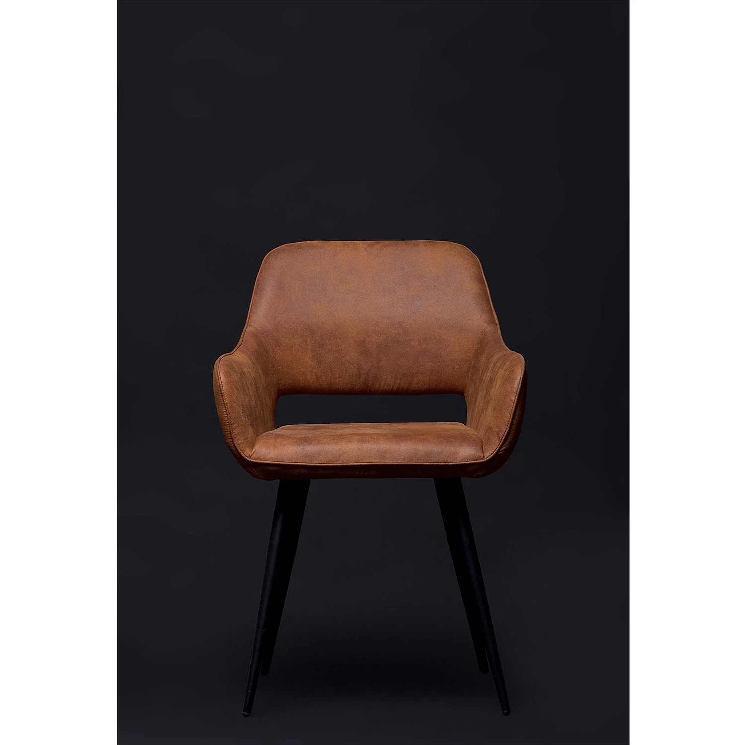 Red Living Chaises à accoudoirs Avril II (lot de 2) - Microfibre / Acier - Marron vintage / Noir 2 Red Living Chaises à accoudoirs Avril II (lot de 2) - Microfibre / Acier - Marron vintage / Noir – Image 2