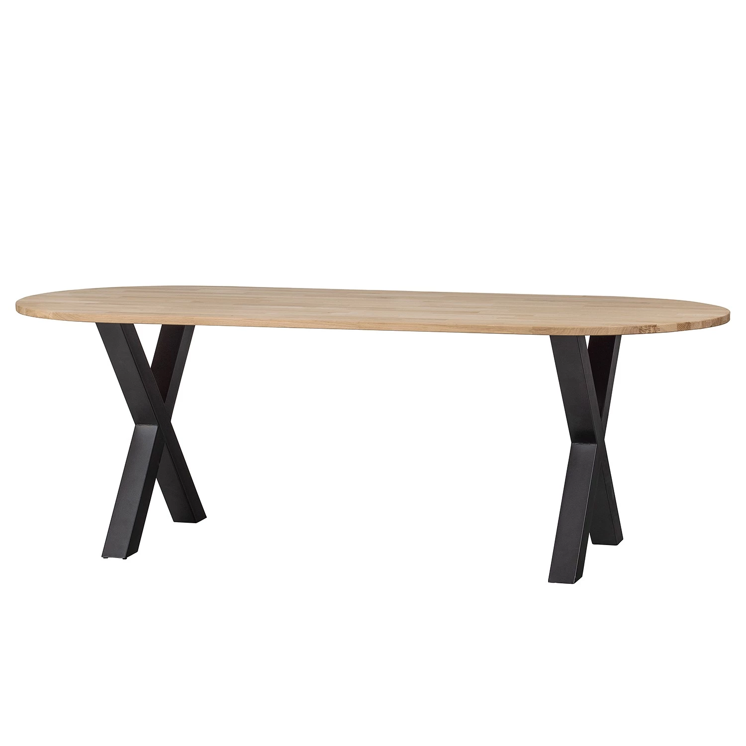 Red Living Table Nekke - Chêne massif / Acier - Chêne / Noir - Forme en X 1 Red Living Table Nekke - Chêne massif / Acier - Chêne / Noir - Forme en X