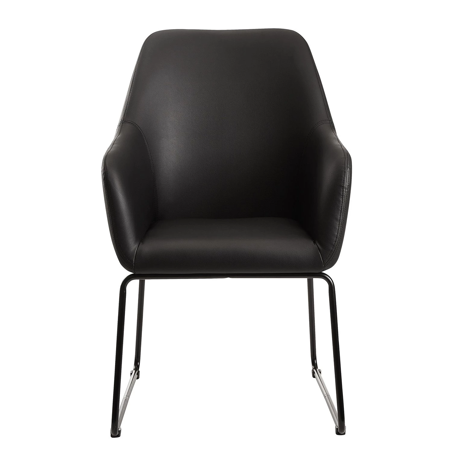 Loftscape Chaise à accoudoirs Fradou III - Imitation cuir / Fer - Noir 2 Loftscape Chaise à accoudoirs Fradou III - Imitation cuir / Fer - Noir – Image 2