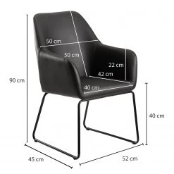 Loftscape Chaise à accoudoirs Fradou III - Imitation cuir / Fer - Noir 13 Loftscape Chaise à accoudoirs Fradou III - Imitation cuir / Fer - Noir -ÉcoMaison Soldes 1000303936 211103 12152300795 SKETCH DETAILS P000000001000303936 sketch