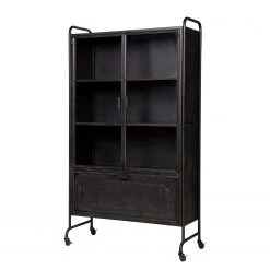 Red Living Vitrine Leska - Métal - Noir vintage