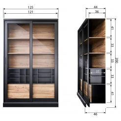 Red Living Vitrine Bomba - Pin massif - Pin noir / Pin foncé -ÉcoMaison Soldes 1000304182 211029 12341700732 SKETCH DETAILS P000000001000304182 sketch