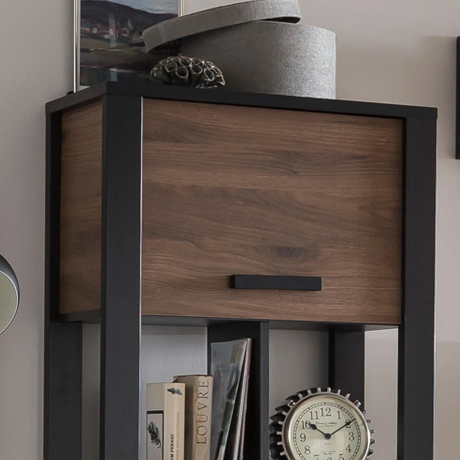 Red Living Étagère Norddal III - Imitation noyer / Noir 7 Red Living Étagère Norddal III - Imitation noyer / Noir – Image 7