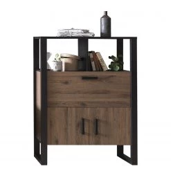 Red Living Buffet haut Norddal - Imitation noyer / Noir -ÉcoMaison Soldes 1000304810 211027 104958000100 DETAILS P000000001000304810