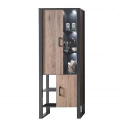 Red Living Vitrine Norddal - Imitation noyer / Noir -ÉcoMaison Soldes 1000304815 211027 105055000124 DETAILS P000000001000304815