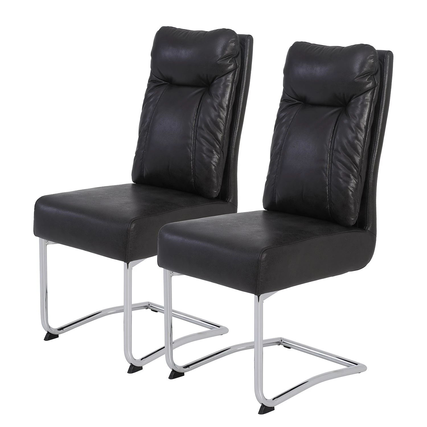 Loftscape Chaises cantilever Tadley (lot de 2) - Noir 1 Loftscape Chaises cantilever Tadley (lot de 2) - Noir