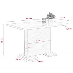Loftscape Table Hawick - Blanc brillant - Sans rallonge -ÉcoMaison Soldes 1000309958 211117 17103000707 SKETCH DETAILS P000000001000309958 sketch