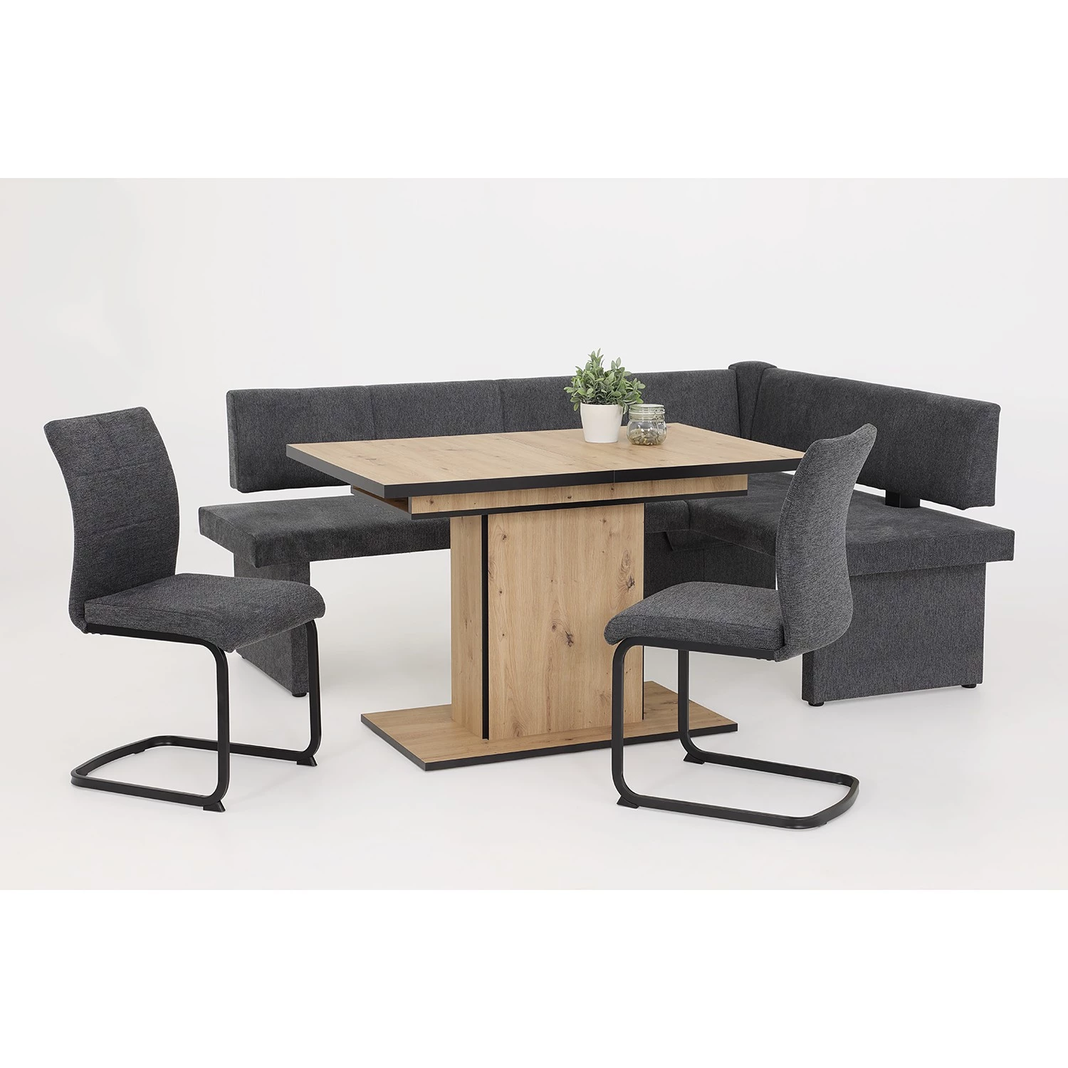 Loftscape Table Aton II - (Extensible) Imitation chêne artisan / Noir 2 Loftscape Table Aton II - (Extensible) Imitation chêne artisan / Noir – Image 2