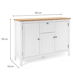 Ridgevalley Buffet Bombita III - Blanc / Imitation chêne artisan -ÉcoMaison Soldes 1000310613 211118 060556000543 SKETCH DETAILS P000000001000310613 sketch