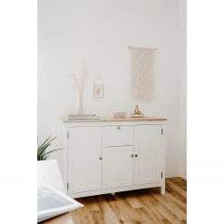 Ridgevalley Buffet Bombita III - Blanc / Imitation chêne artisan -ÉcoMaison Soldes 1000310613 211118 06055600057 MOOD DETAILS P000000001000310613 mood