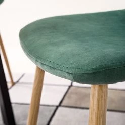 Jack & Alice Chaise capitonnée Iskmo VIII - Velours / Metall - Imitation chêne - Vert menthe - Lot de 4 -ÉcoMaison Soldes 1000312596 211210 09245800180 DETAILS P000000001000312596
