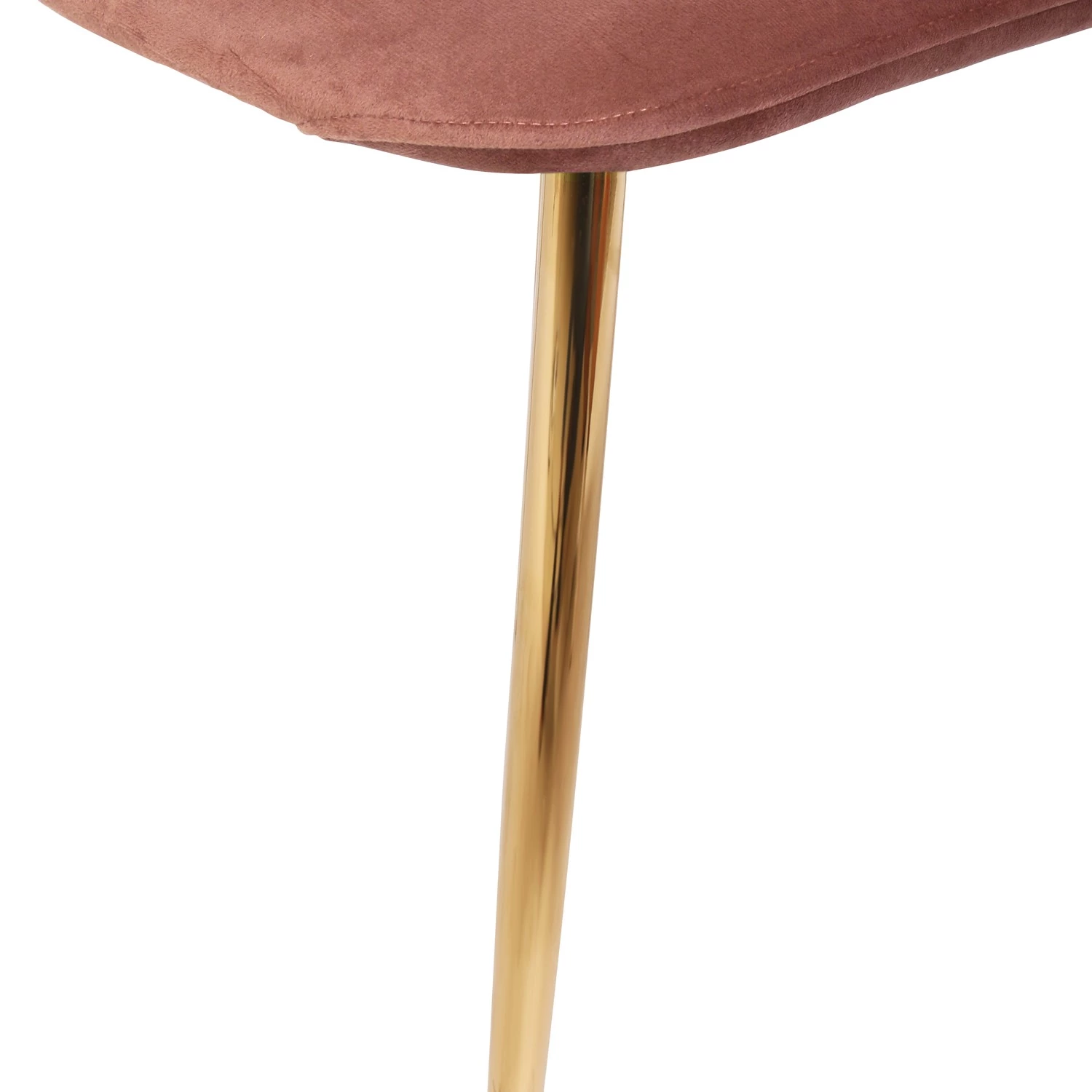 Jack & Alice Chaise Yoyce II - Velours / Métal - Doré - Velours Tiru: Saumon - Lot de 4 5 Jack & Alice Chaise Yoyce II - Velours / Métal - Doré - Velours Tiru: Saumon - Lot de 4 – Image 5