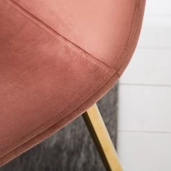 Jack & Alice Chaise Yoyce II - Velours / Métal - Doré - Velours Tiru: Saumon - Lot de 4 16 Jack & Alice Chaise Yoyce II - Velours / Métal - Doré - Velours Tiru: Saumon - Lot de 4 -ÉcoMaison Soldes 1000312631 211206 08175300078 DETAILS P000000001000312631