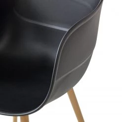 Mørteens Chaise à accoudoirs Odon - Matière plastique / Métal - Imitation chêne - Noir - Lot de 2 -ÉcoMaison Soldes 1000312639 211202 13441500055 DETAILS P000000001000312639