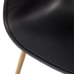 Mørteens Chaise à accoudoirs Odon - Matière plastique / Métal - Imitation chêne - Noir - Lot de 2 -ÉcoMaison Soldes 1000312639 211202 13441500057 DETAILS P000000001000312639