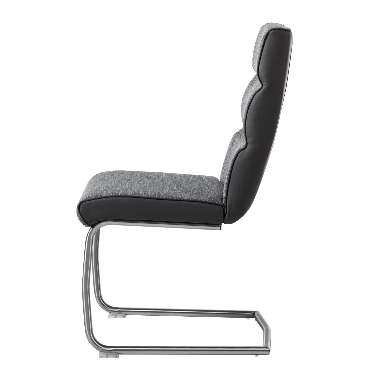 Fredriks Chaise cantilever Abenra - Tissu structuré / Acier - Acier inoxydable - Gris - Lot de 4 5 Fredriks Chaise cantilever Abenra - Tissu structuré / Acier - Acier inoxydable - Gris - Lot de 4 – Image 5