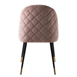 Jack & Alice Chaise capitonnée Farum - Velours / Acier - Noir - Velours Zala: Rose vieilli - Lot de 2 -ÉcoMaison Soldes 1000313393 211208 12180300049 DETAILS P000000001000313393