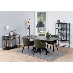 Red Living Vitrine Coogee - Noir / Imitation chêne brun noir - Hauteur : 150 cm -ÉcoMaison Soldes 1000315209 211214 11594300215 MOOD DETAILS P000000001000315209 mood