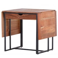 Red Living Table Savella - (extensible) Bois recyclé massif / Fer - Bois recyclé / Noir -ÉcoMaison Soldes 1000315229 211214 16250700051 DETAILS P000000001000315229