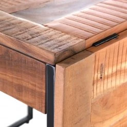 Red Living Table Savella - (extensible) Bois recyclé massif / Fer - Bois recyclé / Noir -ÉcoMaison Soldes 1000315229 211214 16250700057 DETAILS P000000001000315229